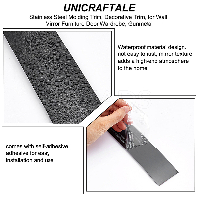 Flexible Self Adhesive 201 Stainless Steel Molding Trim AJEW-WH0248-316B-B-1