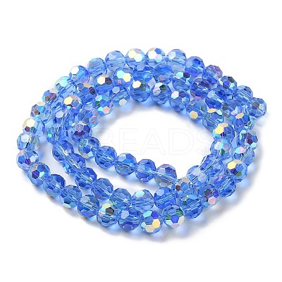 Electroplate Glass Beads Strands GLAA-Q099-E01-01-1