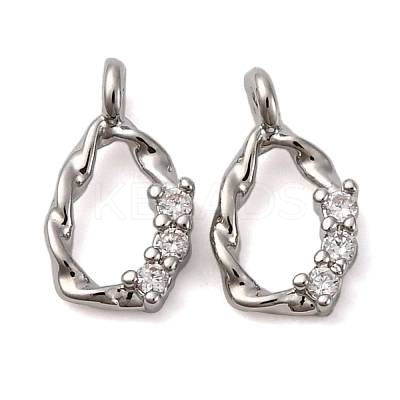 Brass Micro Pave Cubic Zirconia Pendants KK-P308-48P-1