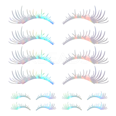8 Pairs 2 Styles Eyelash Shape Waterproof PVC Picture Stickers DIY-HY0003-05C-1