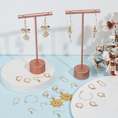 64Pcs 8 Style 304 Stainless Steel & Brass Earring Hooks & Leverback Hoop & Hoop Earrings Findings DIY-BBC0001-77-1