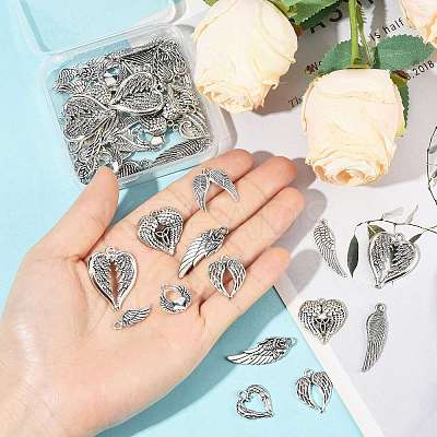 48Pcs 12 Styles Tibetan Style Alloy Pendants FIND-FS0004-86-1