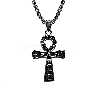 Egyptian Ankh Cross 304 Stainless Steel Pendant Necklaces FS-WGB3CB3-03-1