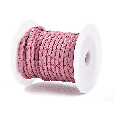 Braided Cowhide Leather Cord NWIR-N005-01D-4mm-1