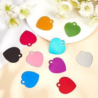 30Pcs 10 Colors Aluminum Blank Pendants ALUM-FH0001-07-1