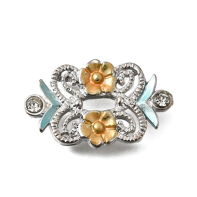 Brass Crystal Rhinestone Flower Multi-Strands Links KK-P306-17P-1