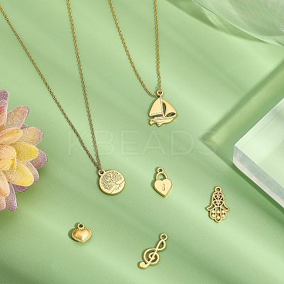 40Pcs 10 Style Rack Plating Alloy Pendants PALLOY-CA0002-41-1