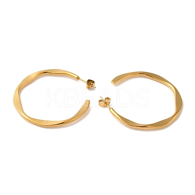 Ion Plating(IP) 304 Stainless Steel C-Shaped Stud Earrings for Women EJEW-Z066-07G-1