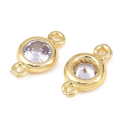 Brass Pave Cubic Zirconia Connector Charms KK-TAC0015-01G-03-1