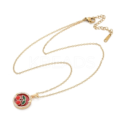 Brass Micro Pave Cubic Zirconia Pendant Neckalces for Women NJEW-C076-01B-G-1