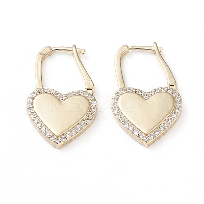 Brass Micro Pave Cubic Zirconia Huggie Hoop Earrings X-EJEW-L234-010B-G-1