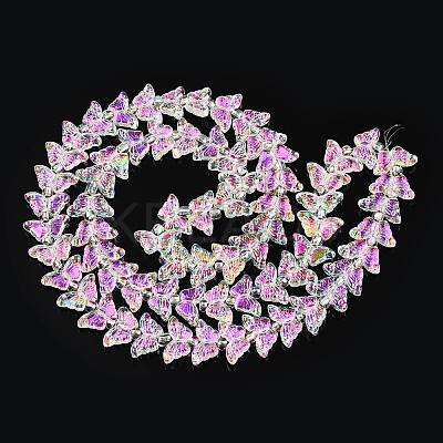 Electroplate Glass Beads Strands EGLA-N012-04P-1
