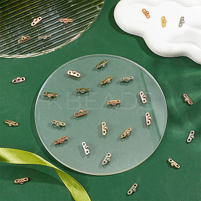18Pcs 3 Colors Brass Micro Pave Clear Cubic Zirconia Slide Charms KK-GO0001-29-1