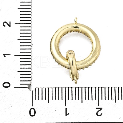 Brass Cubic Zirconia Fold Over Clasps KK-Q048-11G-1