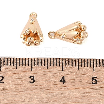 Brass Pendants with Clear Glass Rhinestone KK-N254-66G-1
