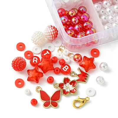 DIY Round Acrylic & Glass Beads Bracelets Jewelry Kits DIY-FS0006-29D-1