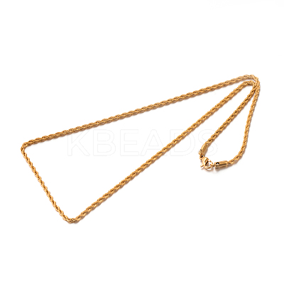 Ion Plating(IP) 304 Stainless Steel Rope Chain Necklaces STAS-M174-012G-1