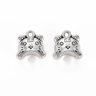 Tibetan Style Alloy Charms TIBEP-N010-013AS-RS-1