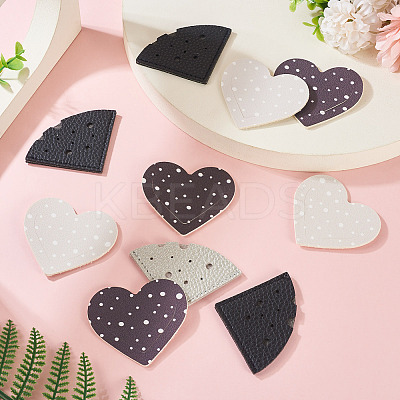 24Pcs 4 Styles PU Leather Fan/Heart Bookmarks AJEW-TA0002-55-1