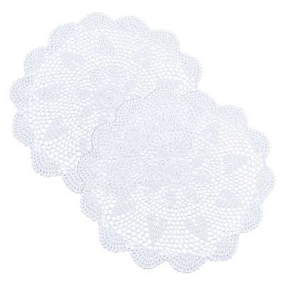 Cotton Braided Hollow Flower Placemats AJEW-WH0368-06-1