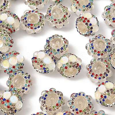 Sparkling Acrylic Rhinestone Round Beads OACR-NH0002-01A-05-1
