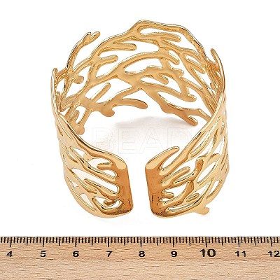304 Stainless Steel Cuff Bangles for Women BJEW-G757-02G-1