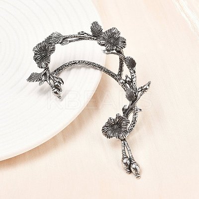 316 Surgical Stainless Flower Cuff Earrings LS-EJEW-C160-05A-1
