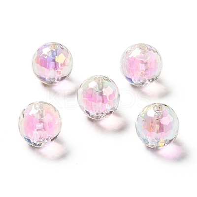 Two Tone UV Plating Rainbow Iridescent Acrylic Beads TACR-D010-03B-06-1