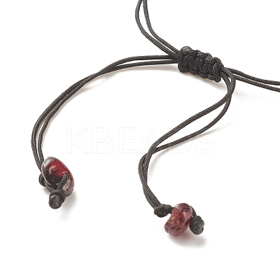 Natural Garnet Chips Braided Bead Bracelet BJEW-JB08019-12-1