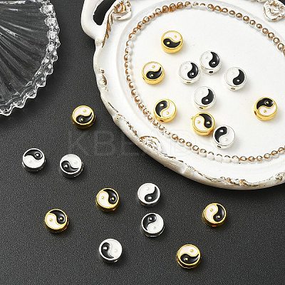 20Pcs 2 Colors Zinc Alloy Enamel Beads ENAM-YW0006-32-1