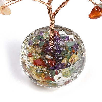 Natural Mixed Stone Chips Tree of Life Decorations DJEW-B013-01E-1