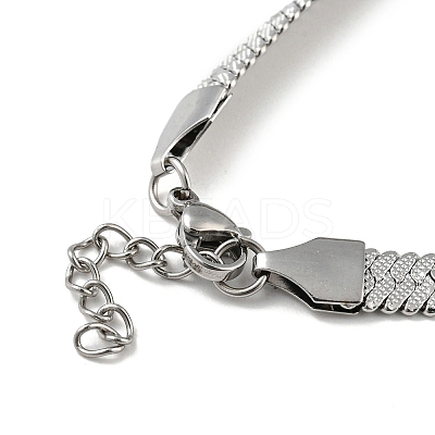 Non-Tarnish 304 Stainless Steel Herringbone Chain Bracelet BJEW-D028-02A-04P-1