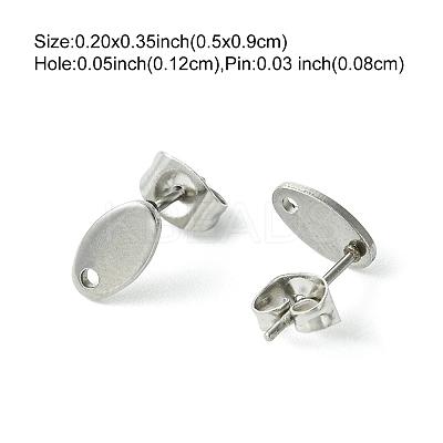 10Pcs 201 Stainless Steel Stud Earring Findings with Hole EJEW-FS0001-14B-1