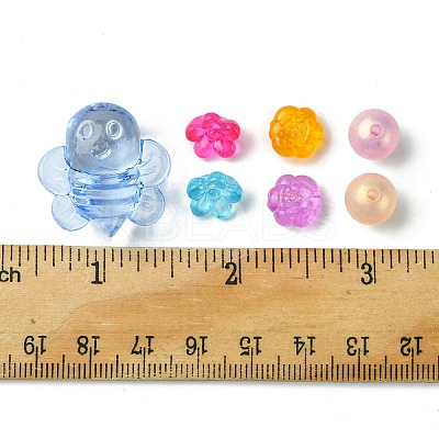 80Pcs 4 Styles Transparent Acrylic Beads MACR-FS0001-61-1