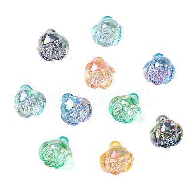 30Pcs 5 Colors Electroplate Transparent Acrylic Beads PACR-CJ0001-41-1