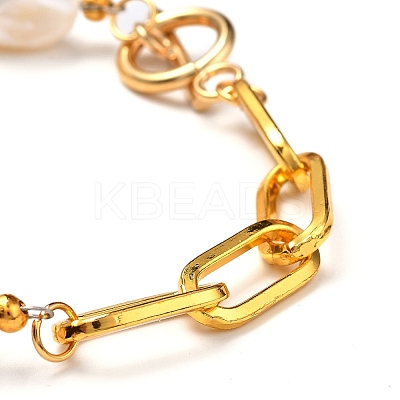 Natural Baroque Pearl Keshi Pearl Beaded Bracelets BJEW-JB05317-1