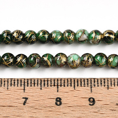 Baking Paint Glass Beads Strands DGLA-N003-4mm-B09-1