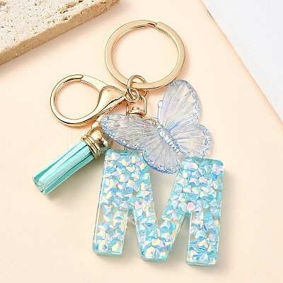 Resin & Acrylic & Faux Suede Tassel Keychain X1-KEYC-YW00117-13-1
