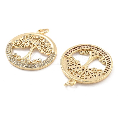 Brass Pave Cubic Zirconia Pendants KK-U009-10I-G-1
