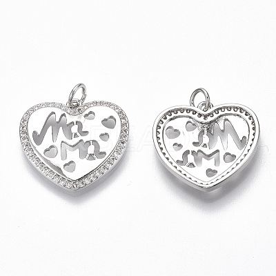 Brass Micro Pave Clear Cubic Zirconia Pendants LS-KK-S356-025P-NF-1