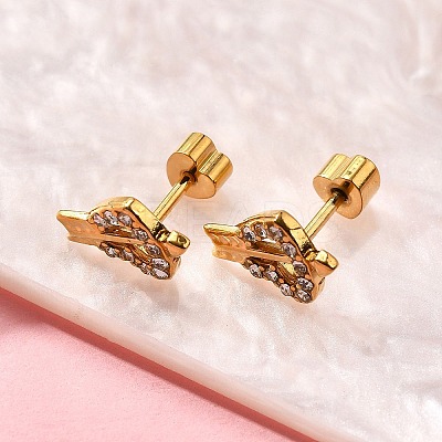 Ion Plating(IP) 304 Stainless Steel Heart Stud Earring EJEW-A118-18G-02-1