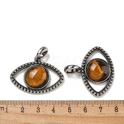 Natural Tiger Eye Pendants G-G147-07AS-06-1