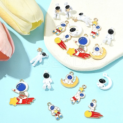 18Pcs 9 Styles Alloy Enamel Pendants FIND-FS0003-66-1