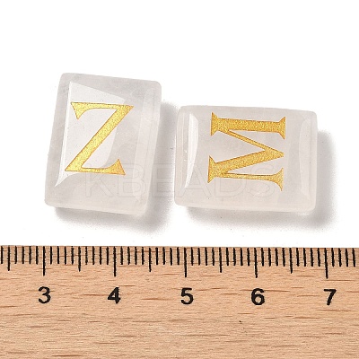 26Pcs Natural Quartz Crystal Healing Rectangle with Letter A~Z Display Decorations G-K335-07A-1