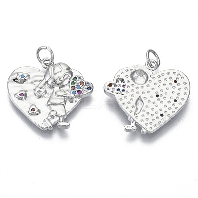 Brass Micro Pave Cubic Zirconia Pendants ZIRC-S061-172P-NF-1