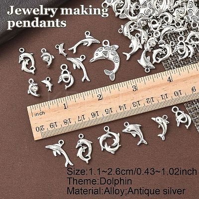 60Pcs 10 Styles Tibetan Style Alloy Pendants FIND-YW0006-46-1