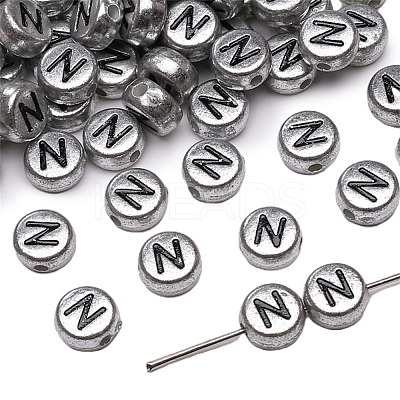 50Pcs Silver Plating Acrylic Beads PW-WG2E8AD-13-1