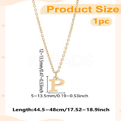 304 Stainless Steel Letter Pendant Necklaces NJEW-LP0001-53P-G-1