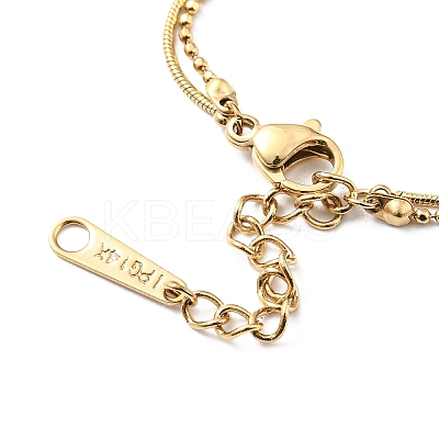 304 Stainless Steel Round Snake & Ball Chains Double Layer Multi-strand Bracelet for Women BJEW-B064-11G-1