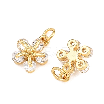 Brass Pave Cubic Zirconia Charms KK-Q085-14G-03-1